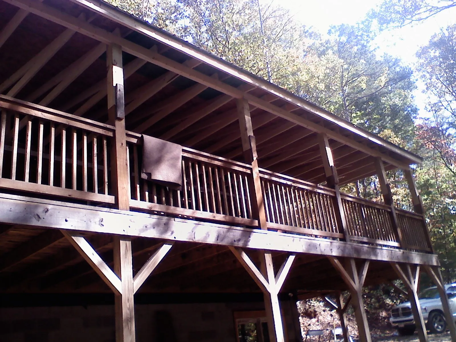 Timber framing under a new elevated porch and deck — Roof Leak Repair in Doylestown by Roofing Brothers